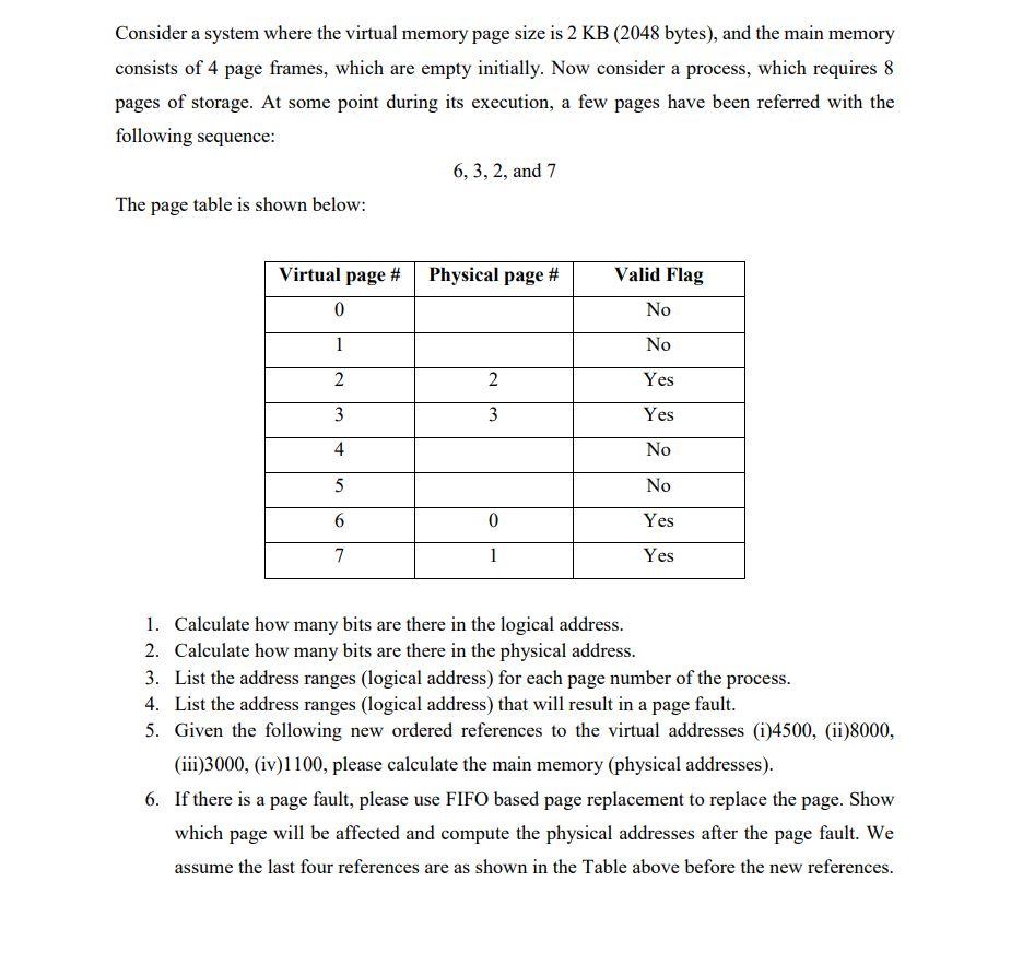 Solved Consider A System Where The Virtual Memory Page Size Chegg