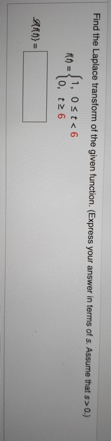 Solved Find The Laplace Transform Of The Given Function Chegg