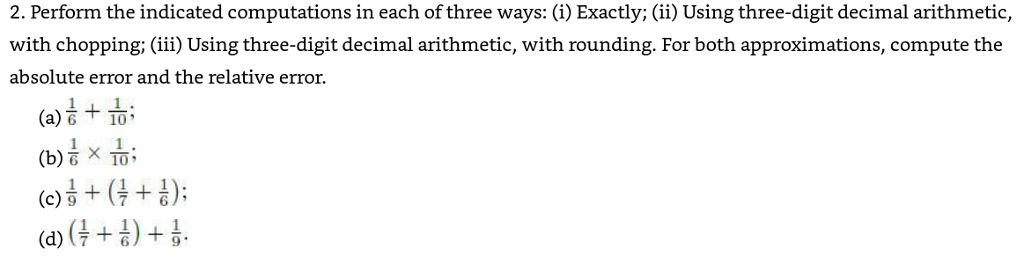 Solved Perform The Indicated Computations In Each Of Chegg