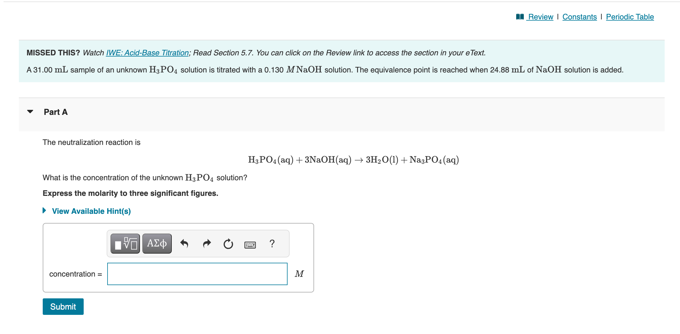 Solved Review I Constants I Periodic Tablemissed This Watch Chegg