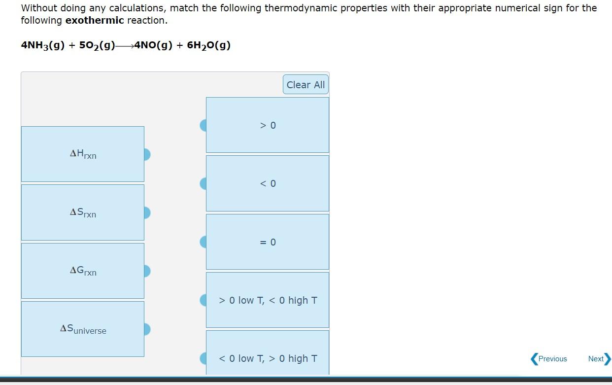 Solved Without Doing Any Calculations Match The Following Chegg