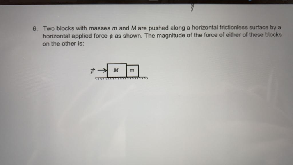 Solved Two Blocks With Masses M And M Are Pushed Along A Chegg