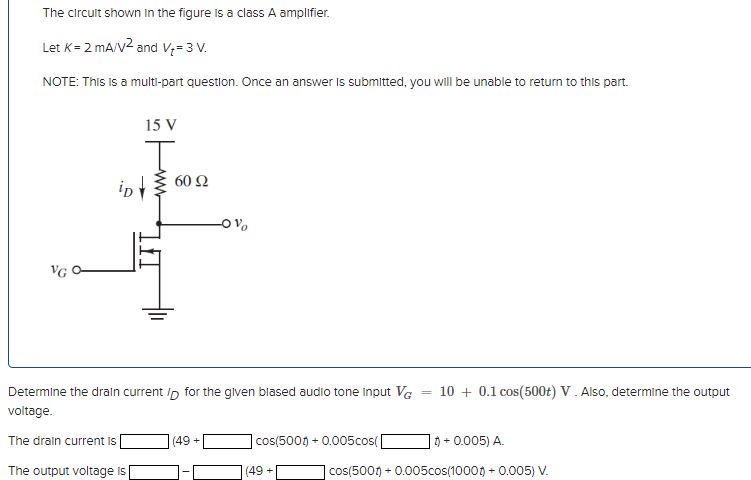 Solved Find Drain Current And Output VoltageThe Circult Chegg