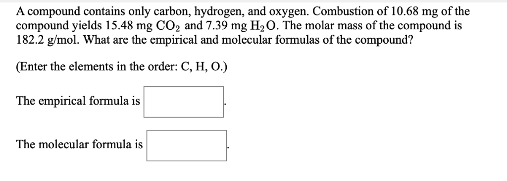 Solved A Gram Sample Of An Organic Compound Containing Chegg