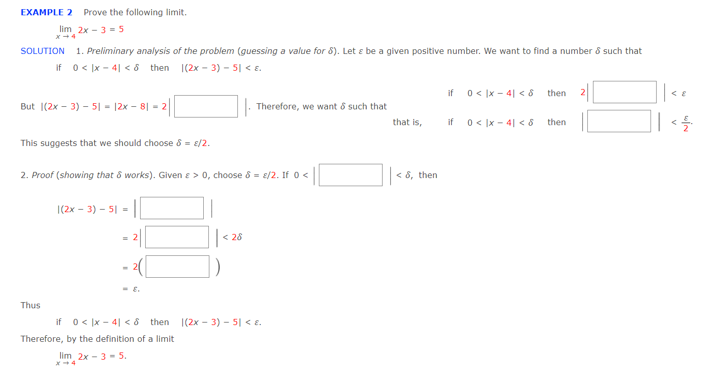 Solved Example Prove The Following Limit Limx X Chegg