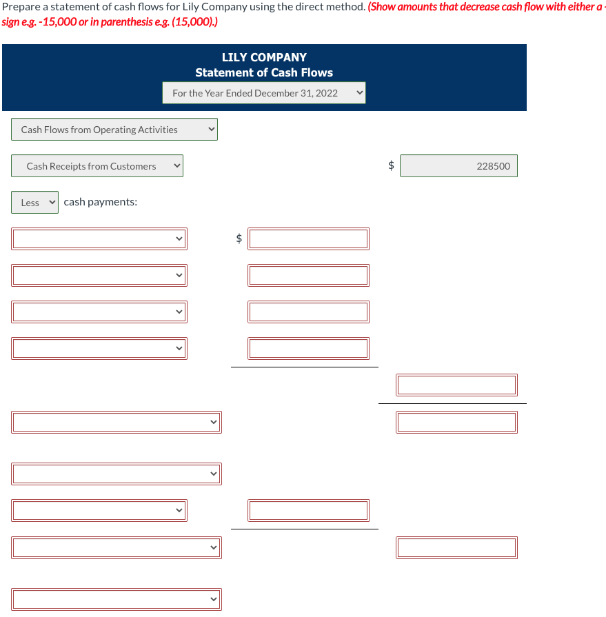 Solved LILY COMPANY Comparative Balance Sheets December 311 Chegg