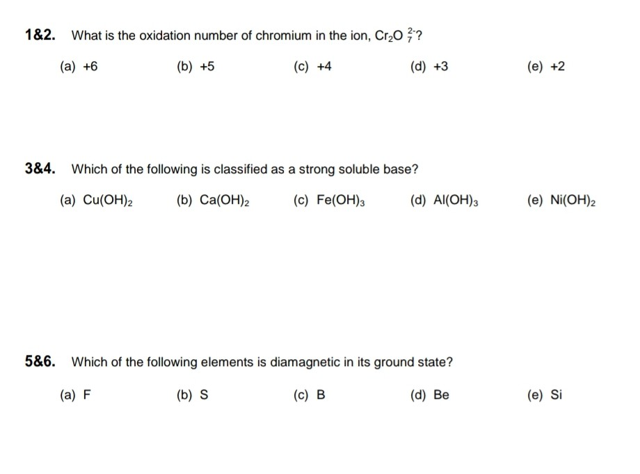 Solved What Is The Oxidation Number Of Chromium In The Chegg