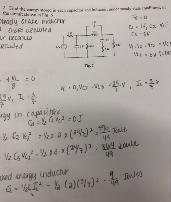 Solved Find The Energy Stored In Each Capacitor And Chegg