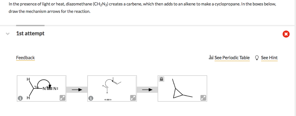 Solved In The Presence Of Light Or Heat Diazomethane Chegg