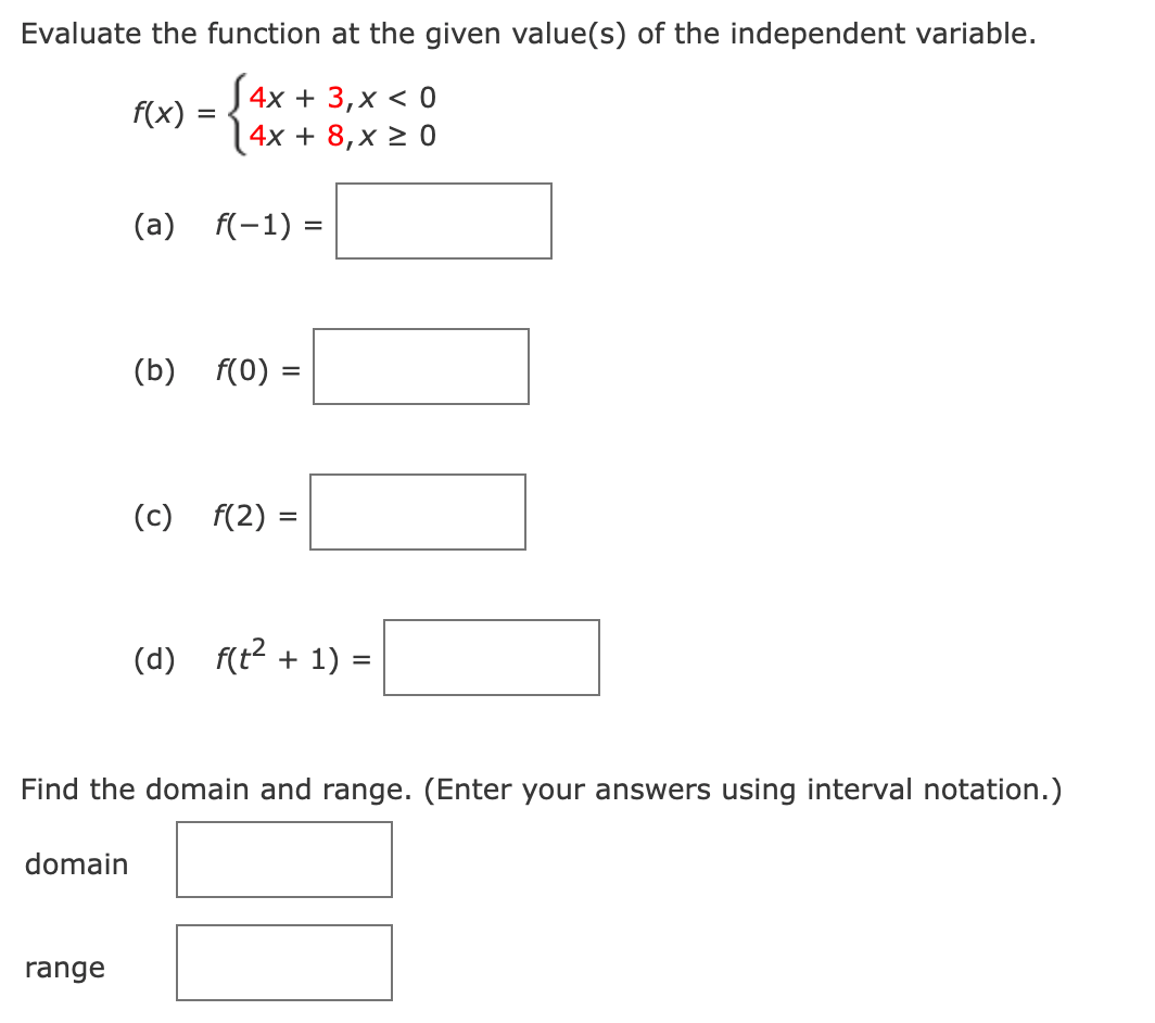 Solved Find The Domain And Range Of The Function Enter Chegg