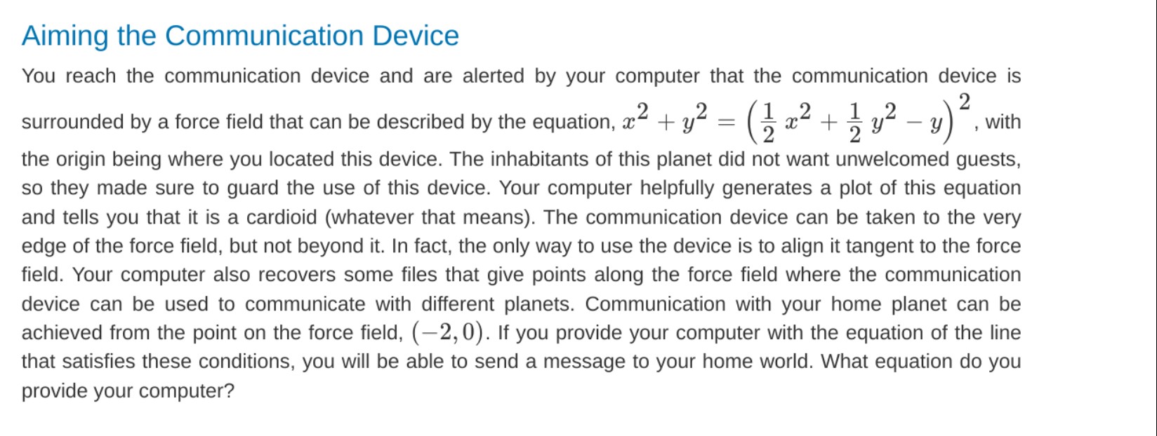 Solved Aiming The Communication Deviceyou Reach The Chegg