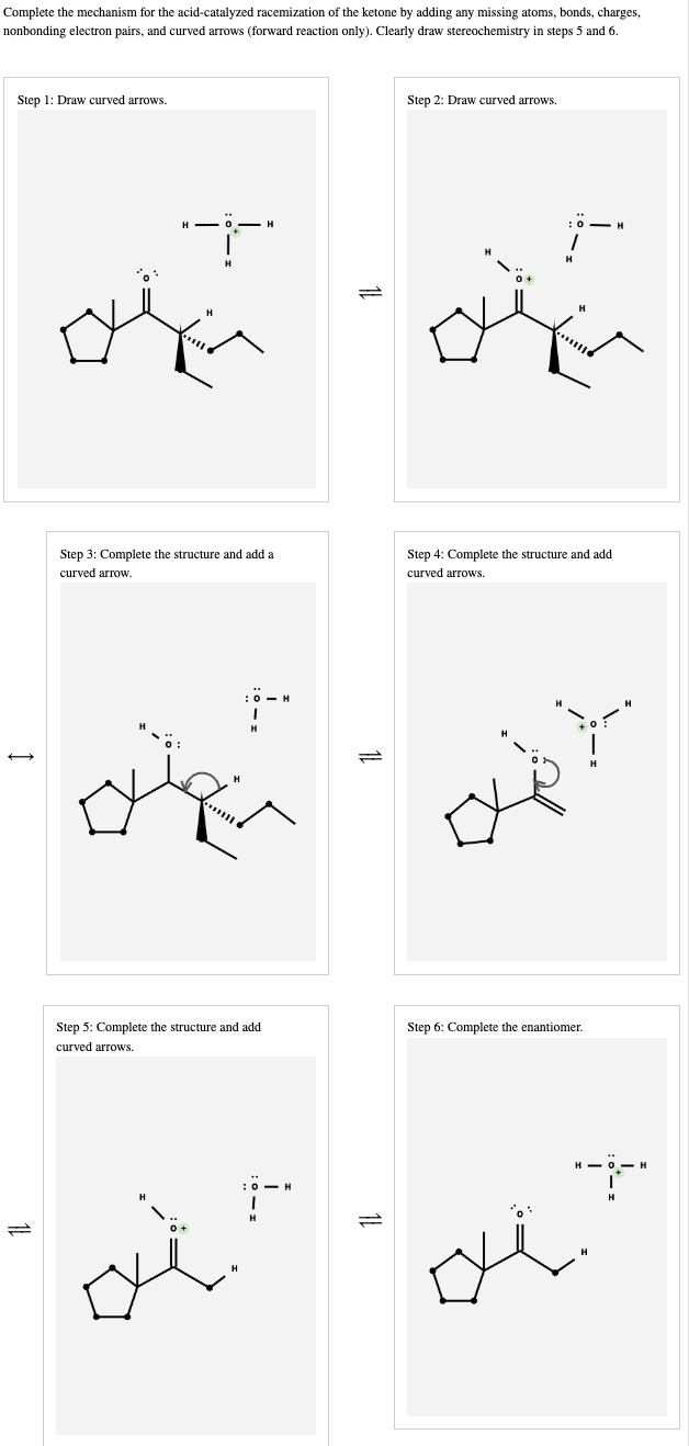 Solved Complete The Mechanism For The Acid Catalyzed Chegg