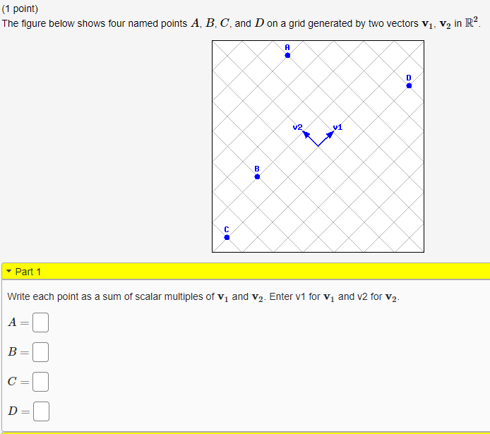 Solved Point The Figure Below Shows Four Named Points A Chegg