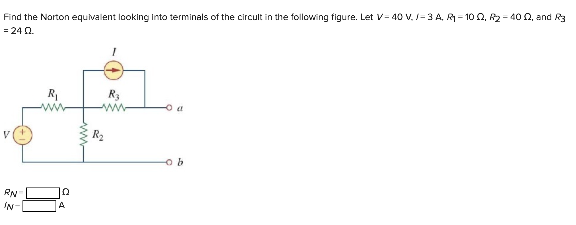 Solved Find The Norton Equivalent Looking Into Terminals Of Chegg