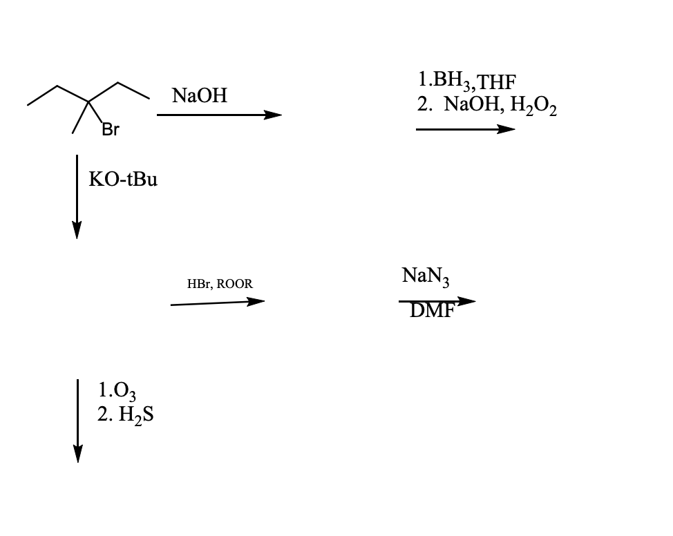 Solved Naoh Bh Thf Naoh H O Br Ko Tbu Hbr Roor Nan Chegg