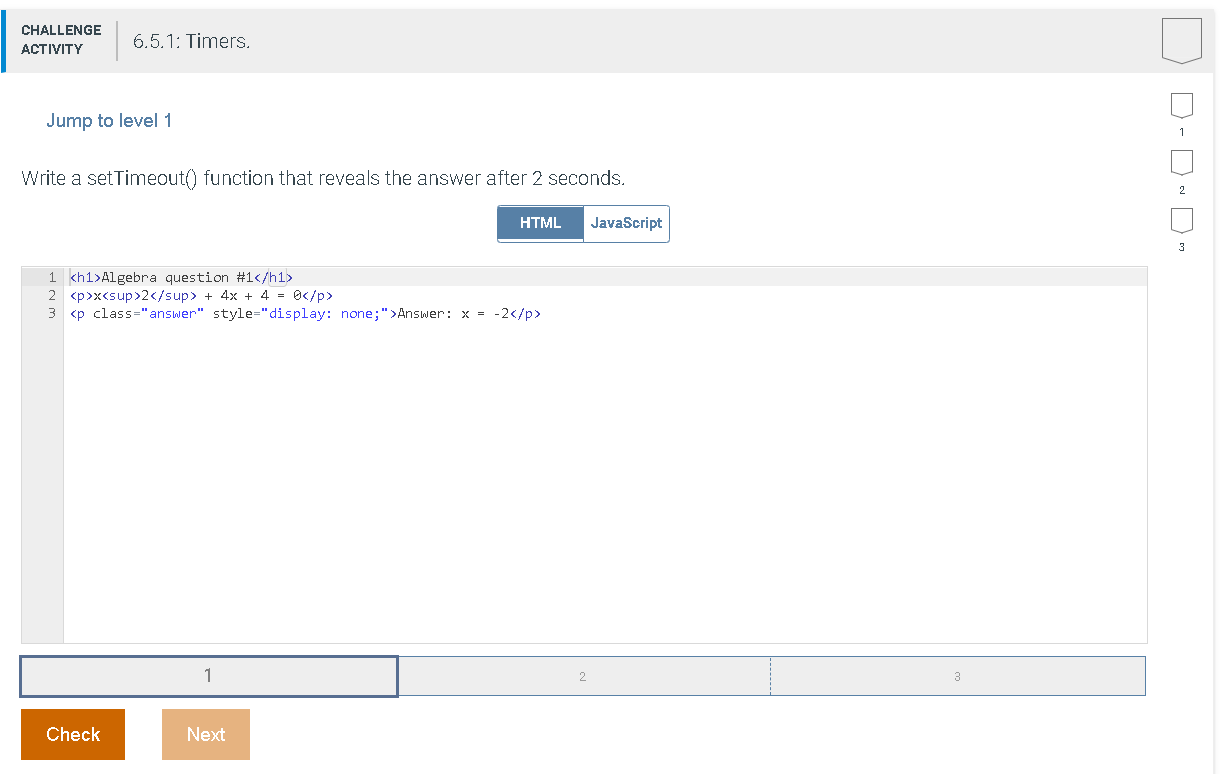 Solved CHALLENGE ACTIVITY 6 5 1 Timers Jump To Level 1 Chegg