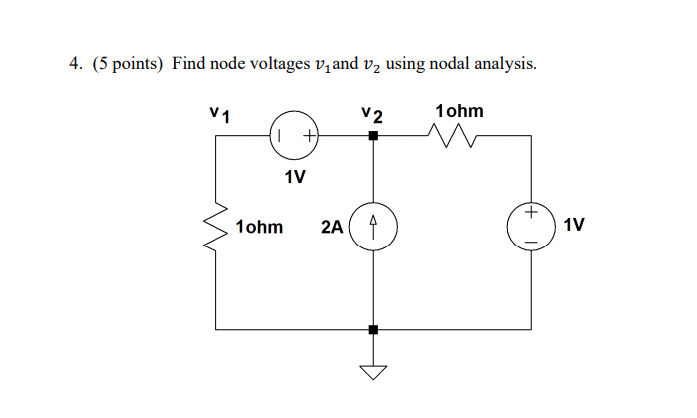 Solved Points Find Node Voltages V And V Using Nodal Chegg