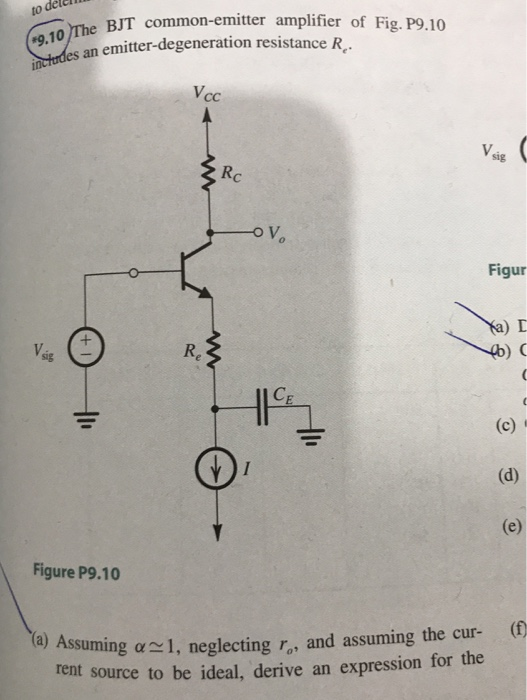 Solved E Bjt Common Emitter Amplifier Of Fig P Es Chegg