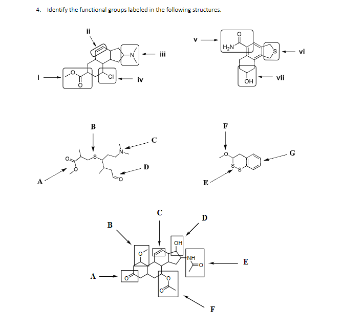 Solved 4 Identify The Functional Groups Labeled In The Chegg