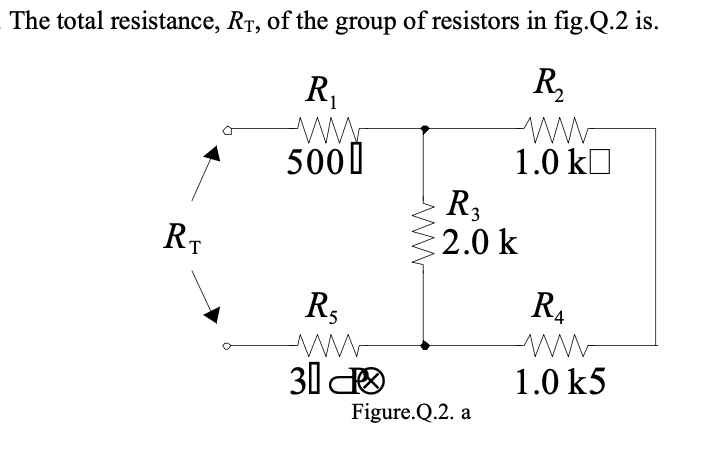 Solved The Total Resistance Rt Of The Group Of Resistors Chegg