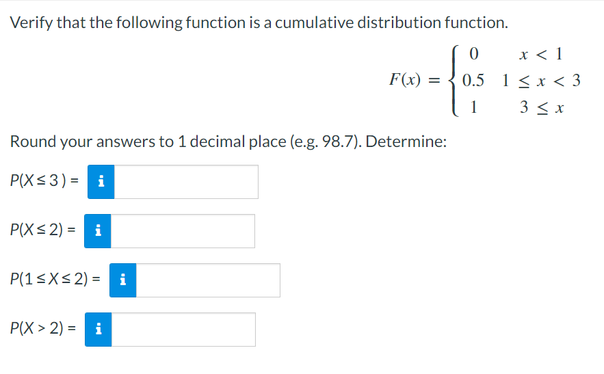 Solved Verify That The Following Function Is A Cumulative Chegg