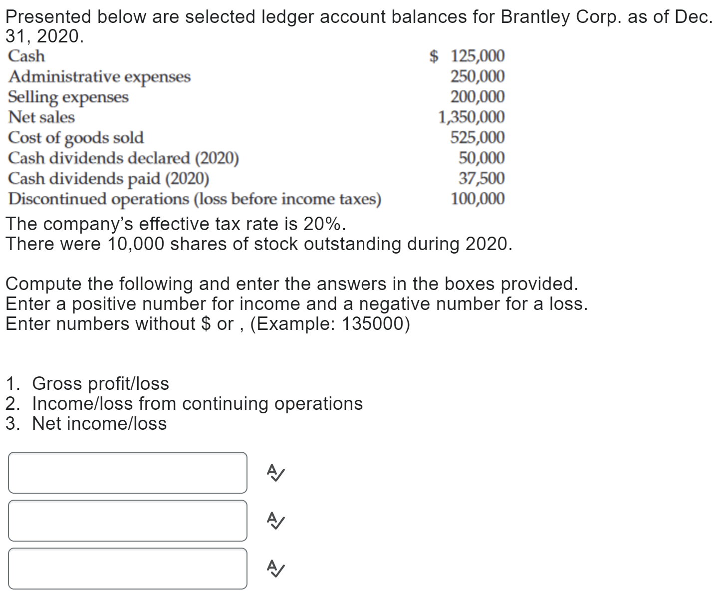 Solved Presented Below Are Selected Ledger Account Balances Chegg