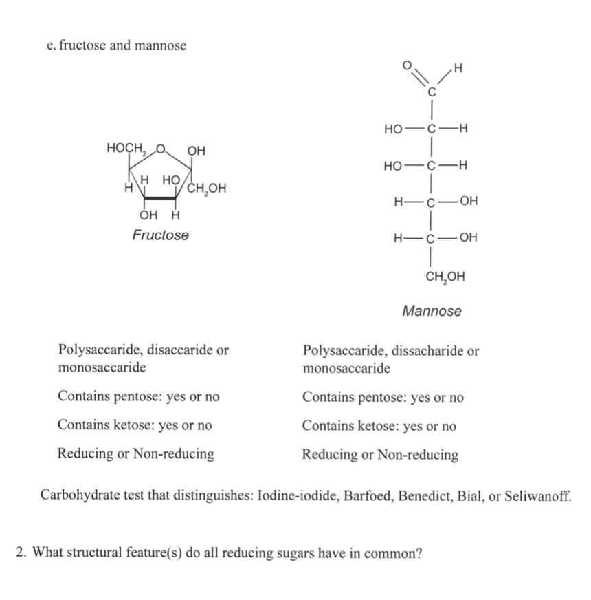 Solved e fructose and mannose H с HOCH HOCH OH HOCH H HO Chegg