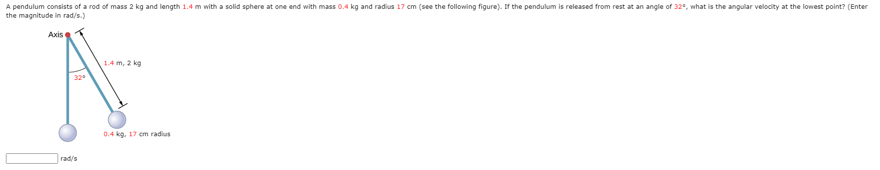 Solved A Pendulum Consists Of A Rod Of Mass 2 Kg And Length Chegg