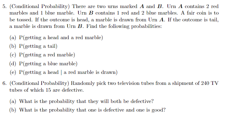 Solved 5 Conditional Probability There Are Two Urns Chegg