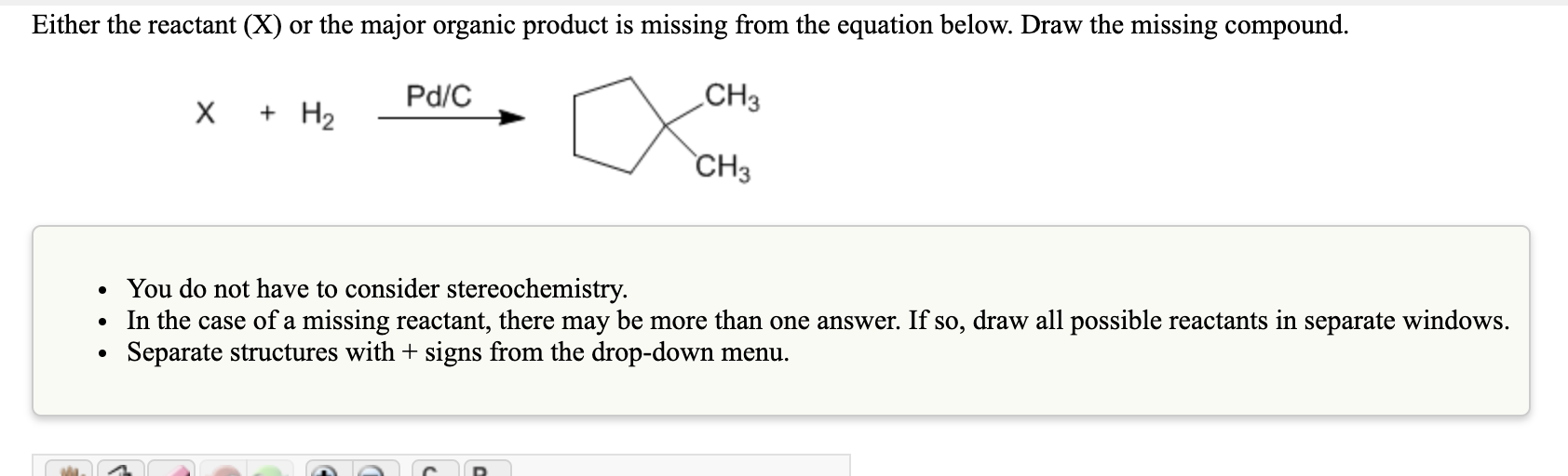 Solved Either The Reactant X Or The Major Organic Product Chegg