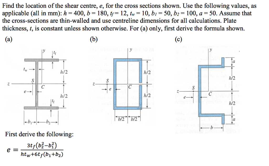 Solved Find The Location Of The Shear Centre E For The Chegg