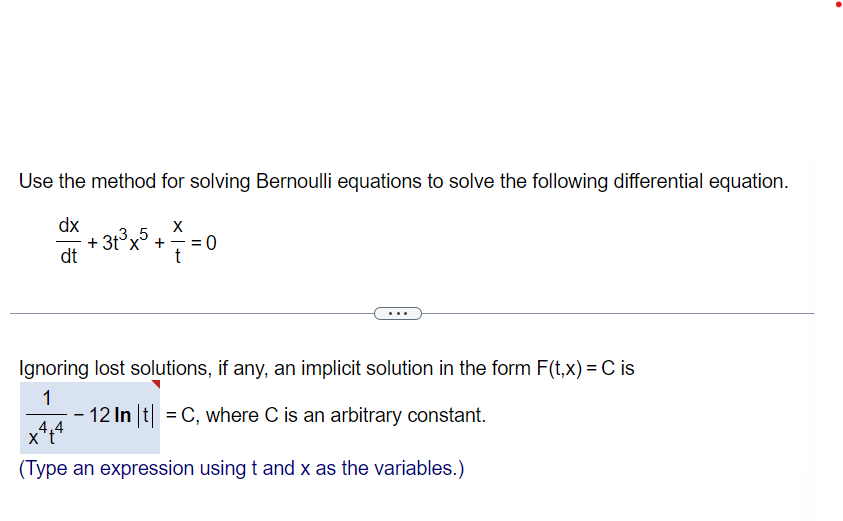 Solved Use The Method For Solving Bernoulli Equations To Chegg