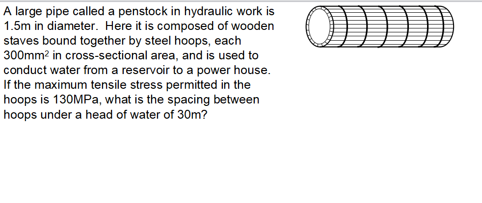 Solved A Large Pipe Called A Penstock In Hydraulic Work Is Chegg