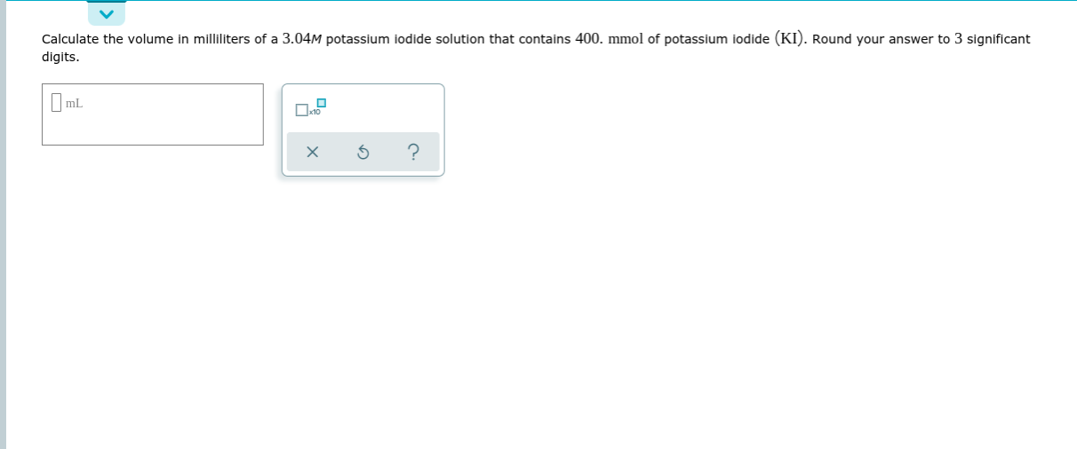 Solved Calculate The Volume In Milliliters Of A M Chegg