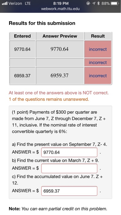 Solved Ll Verizon Lte Pm Webwork Math Ttu Edu Results Chegg