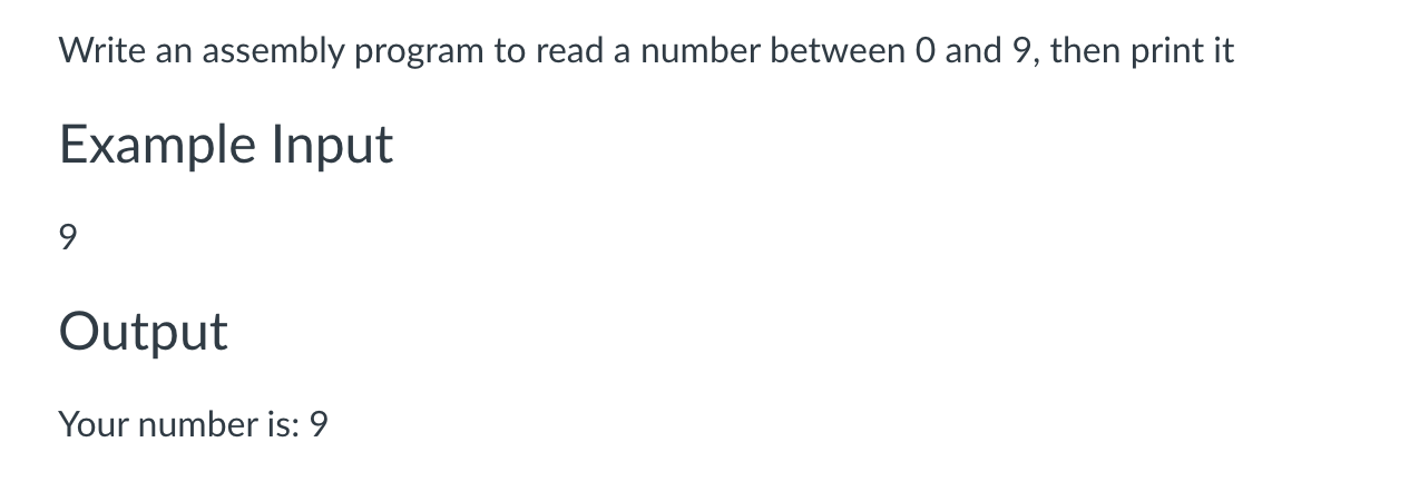 Solved Write An Assembly Program To Read A Number Between 0 Chegg