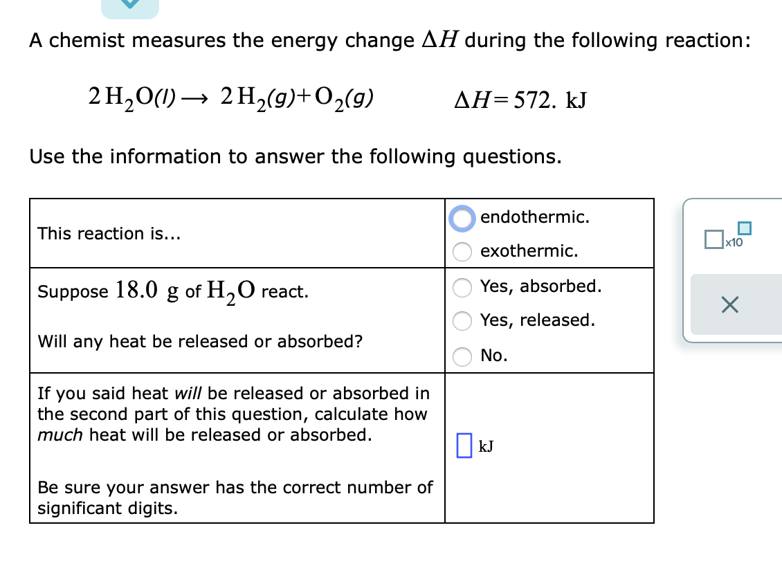 Solved A Chemist Measures The Energy Change Ah During The Chegg