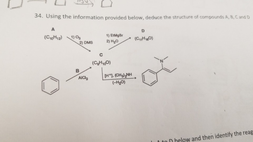 Solved Using The Information Provided Below Deduce The Chegg