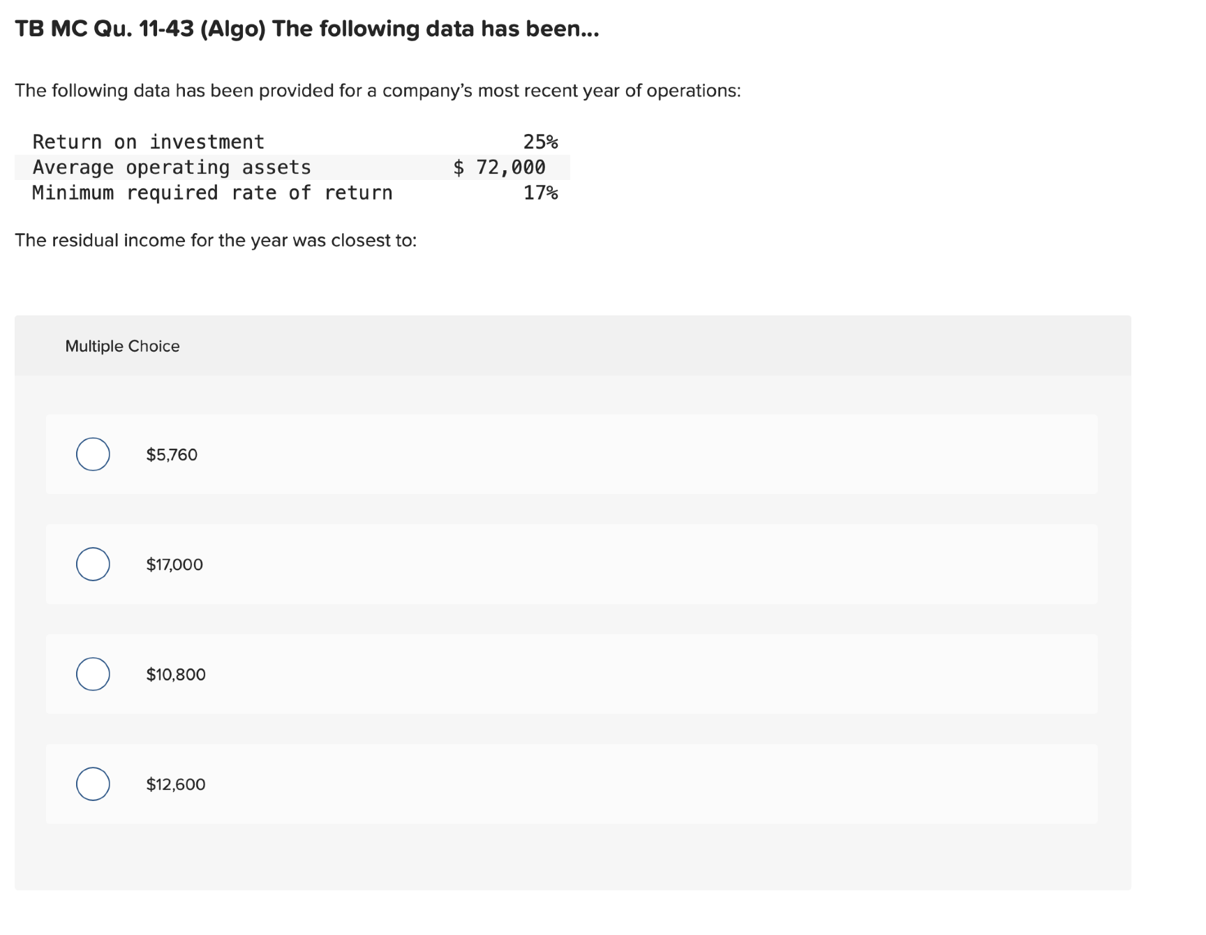 Solved TB MC Qu 11 43 Algo The Following Data Has Been Chegg