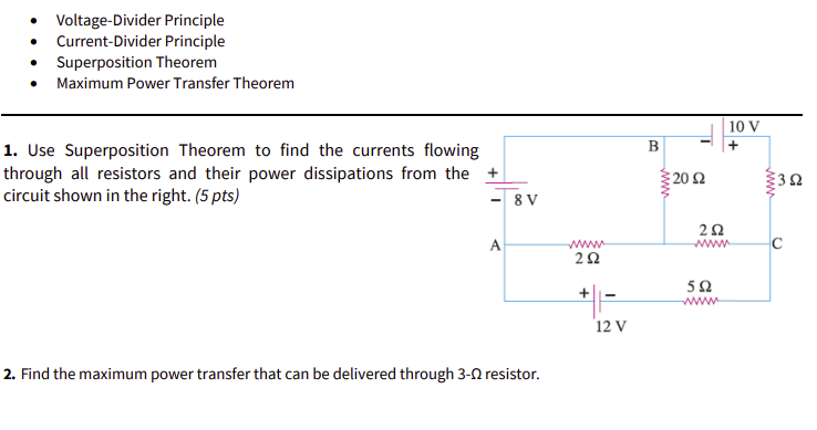 Solved Voltage Divider Principle Current Divider Chegg