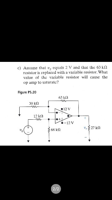 Solved The Op In The Circuit Shown In Fig P Is Chegg