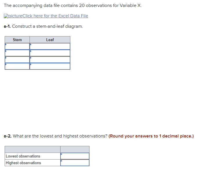 Solved The Accompanying Data File Contains 20 Observations Chegg