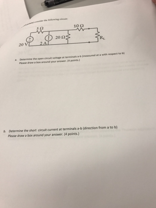 Solved Consider The Following Circuit 10 2 202 20 V A Chegg