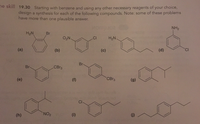 Solved Me Skill Starting With Benzene And Using Any Chegg