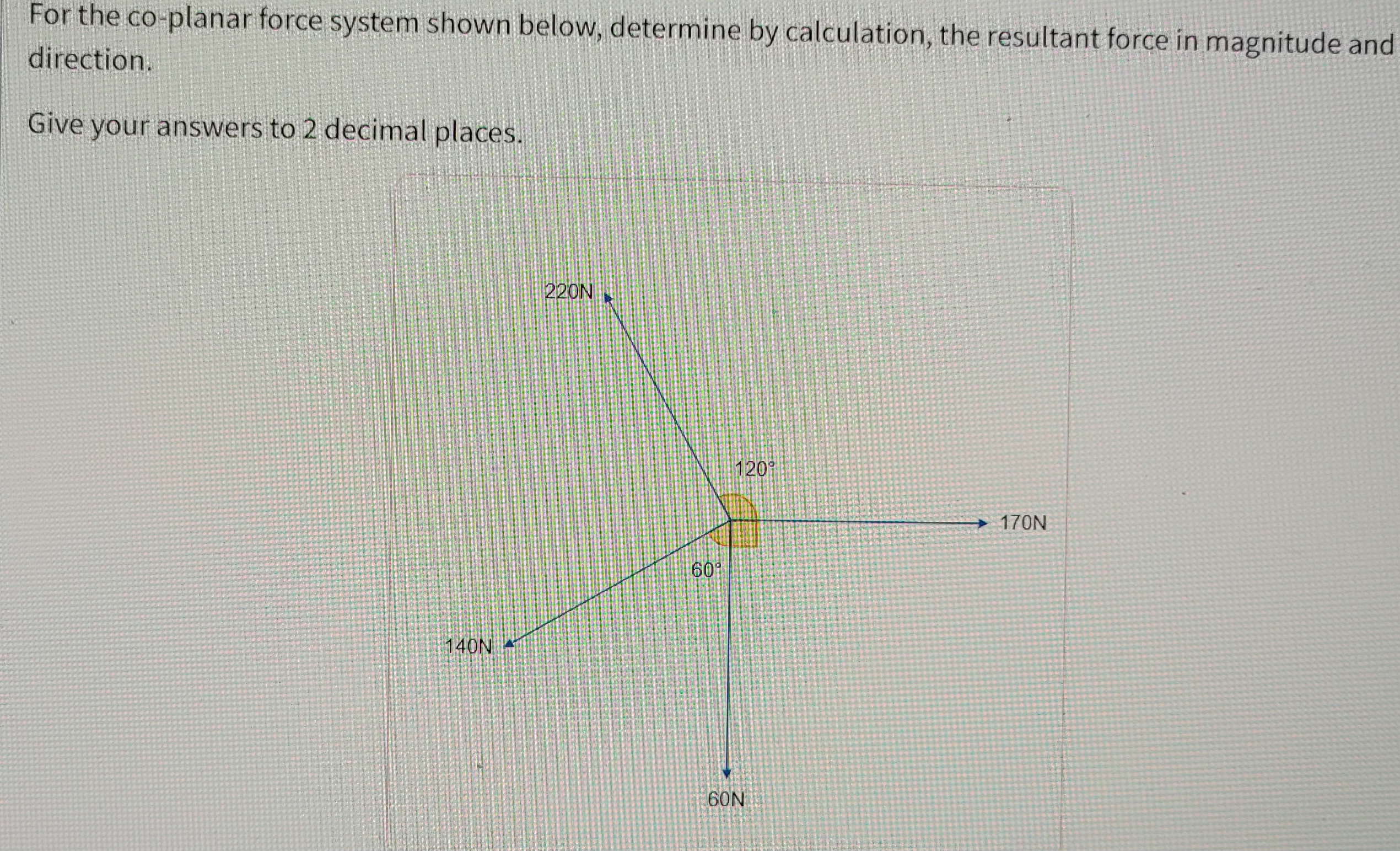 Solved For The Co Planar Force System Shown Below Determine Chegg