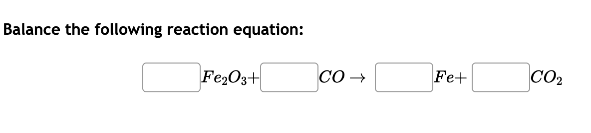 Solved Balance The Following Reaction Equation Chegg