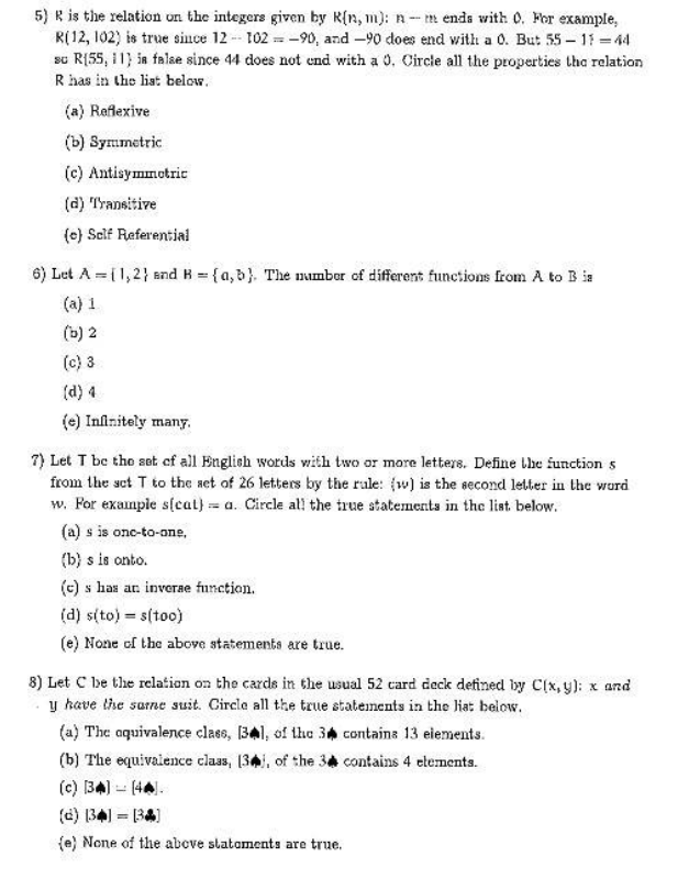 Solved 5 R Is The Relation On The Integers Given By Chegg