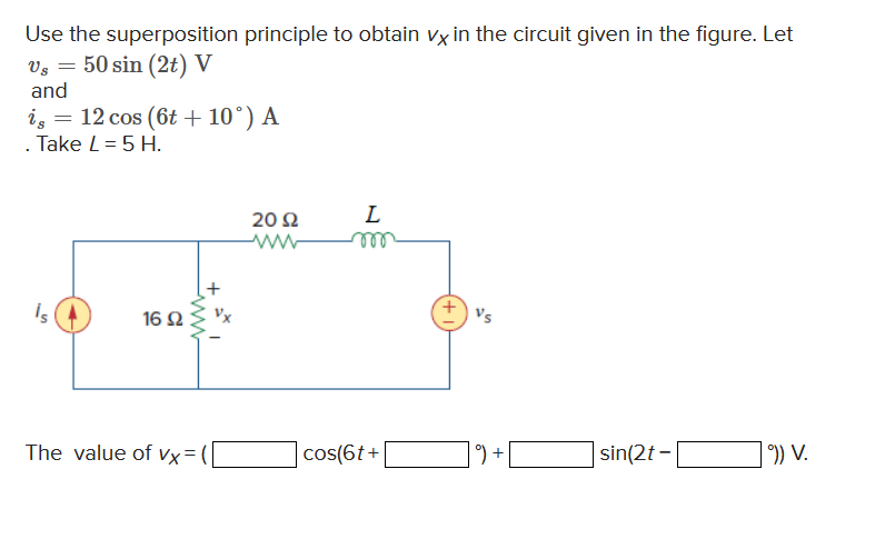 Solved Use The Superposition Principle To Obtain Vx In The Chegg