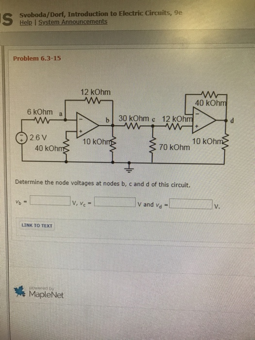 Solved Svoboda Dorf Introduction To Electric Circuits E Chegg