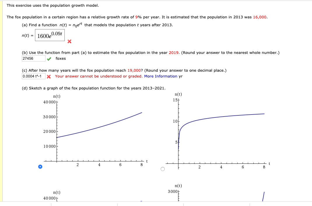 Solved This Exercise Uses The Population Growth Model The Chegg